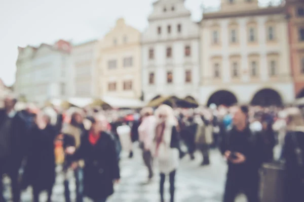 Verschwommene Touristen in Prag — Stockfoto