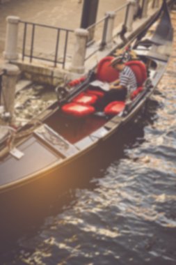 Bulanık gondol Venedik İtalya