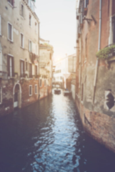 Venice Italy Canal in Retro Instagram Style Filter