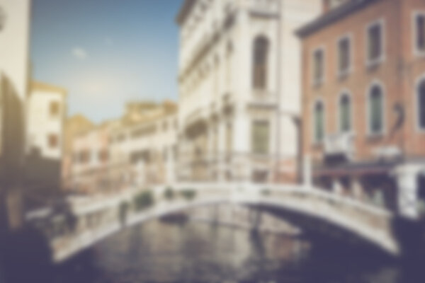 Blurred Venice Italy Canal in Retro Instagram Style Filter