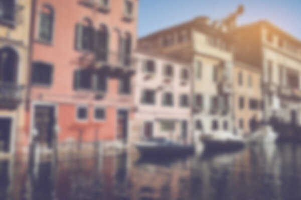 Blurred Venice Italy Canal in Retro Instagram Style Filter