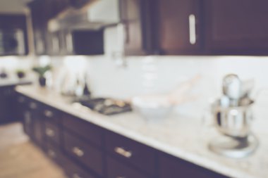 Blurred Kitchen with Retro Instagram Style Filter clipart