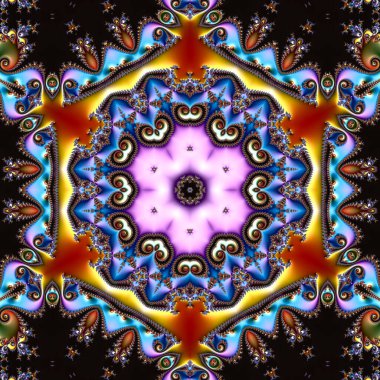 Özel sanat, benzersiz soyut tasarım, fraktal geometri