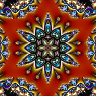 Özel sanat, benzersiz soyut tasarım, fraktal geometri