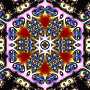 Özel sanat, benzersiz soyut tasarım, fraktal geometri