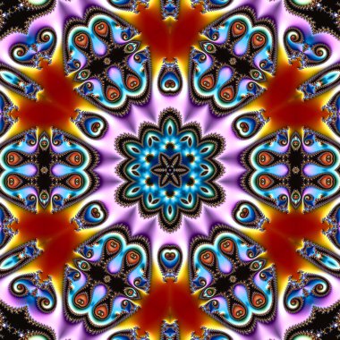 Özel sanat, benzersiz soyut tasarım, fraktal geometri