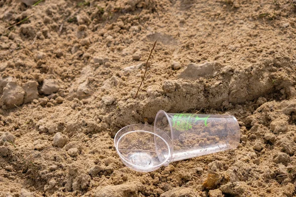 Biodegradable plastic cup. Glasses in compostable bioplastic, plastic free.