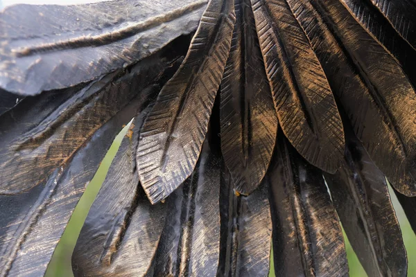 Texture Plumes Métalliques Des Plumes Forgées Espace Copie — Photo