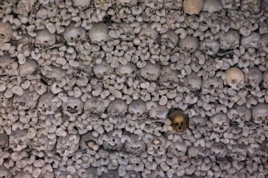 Bones Oppenheim, Almanya 'dan Ossuary. Tahıllı fotoğraf. Boşluğu kopyala.