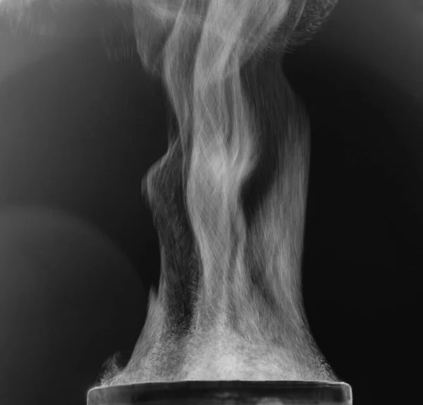 Mouvement Vapeur Sur Tasse Évaporation Liquide Noir Blanc — Photo