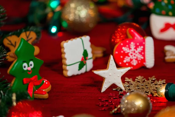 Läckra Pepparkakor Julafton Matlagning Med Hela Familjen — Stockfoto