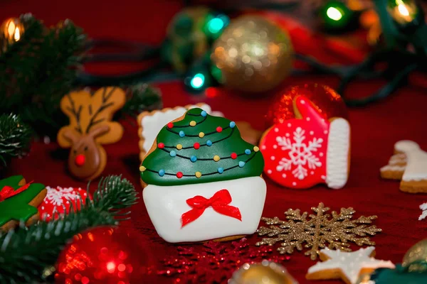 Läckra Pepparkakor Julafton Matlagning Med Hela Familjen Söta Desserter Till — Stockfoto