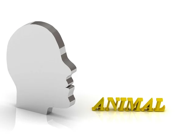 ANIMAL letras de color brillante y mente cabeza de plata —  Fotos de Stock