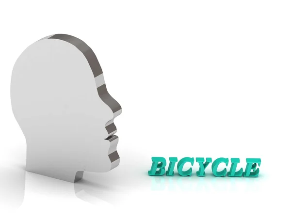 BICYCLE bright color letters and silver head mind — Stock Photo, Image