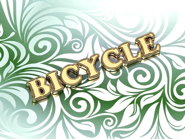 BICYCLE  bright color letters on nice green ornament — Stock Photo, Image