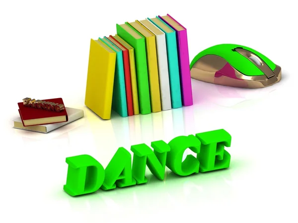 DANCE  inscription bright volume letter and textbooks and Stock Image