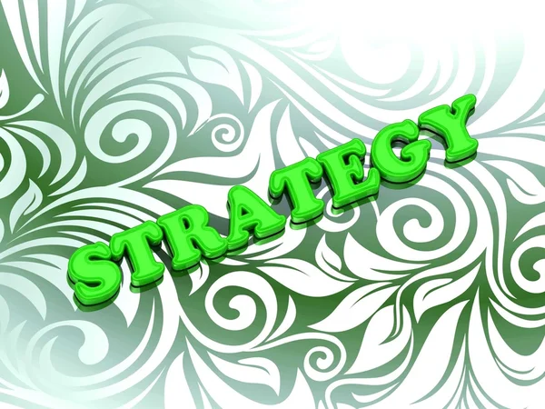 ESTRATEGIA - letras de color brillante en adorno verde agradable — Foto de Stock