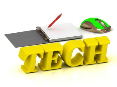 Teknoloji parlak renk sarı birim harfi ve ders kitapları 