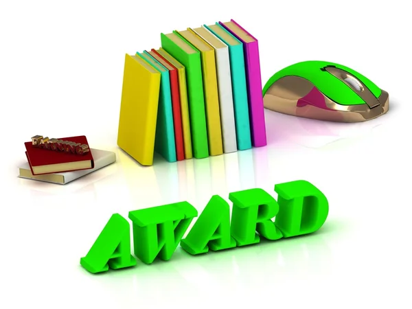 AWARD iscrizione luminosa volume lettera e libri di testo — Foto Stock