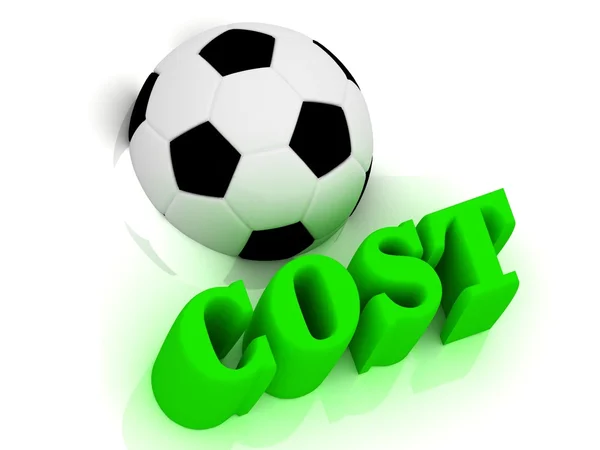 COST bright volume letter word, football half ball — Stock Photo, Image