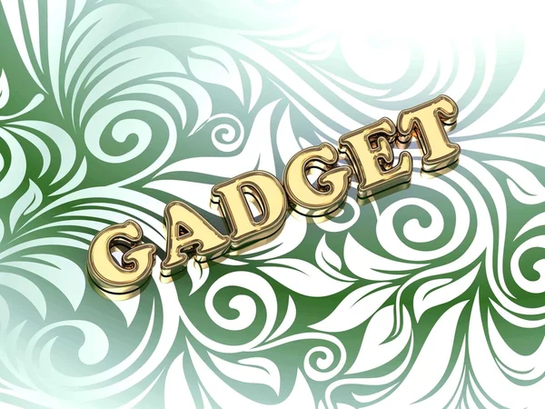 GADGET - bright color letters on nice green — Stock Photo, Image