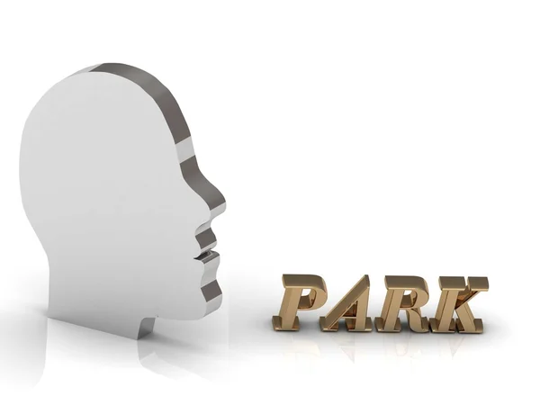 Park ljusa färg bokstäver och silver huvudet mind — Stockfoto