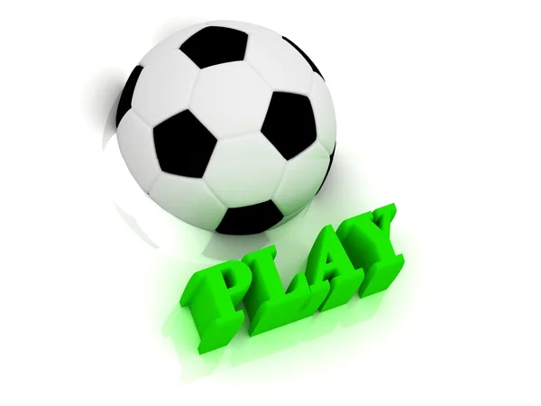 PLAY2  bright volume letter word, football half ball — Stock Photo, Image