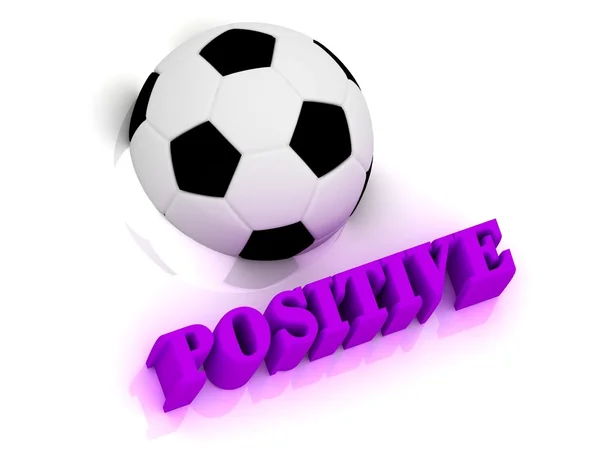Positive3 jasne wielkość listu słowo, połowę piłki nożnej — Zdjęcie stockowe