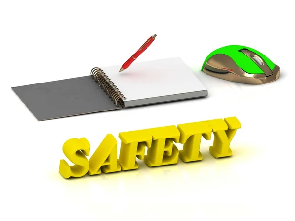 SAFETY  inscription bright volume letter and textbooks and — Stock Photo, Image
