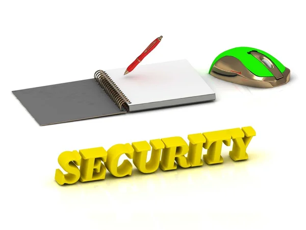 SECURITY  inscription bright volume letter and textbooks and — Stock Photo, Image