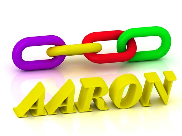 Аарон - ім'я і сім'ї в яскраві жовті листи — стокове фото