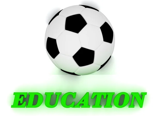 ÉDUCATION volume lumineux lettre mot, ballon de football grand — Photo