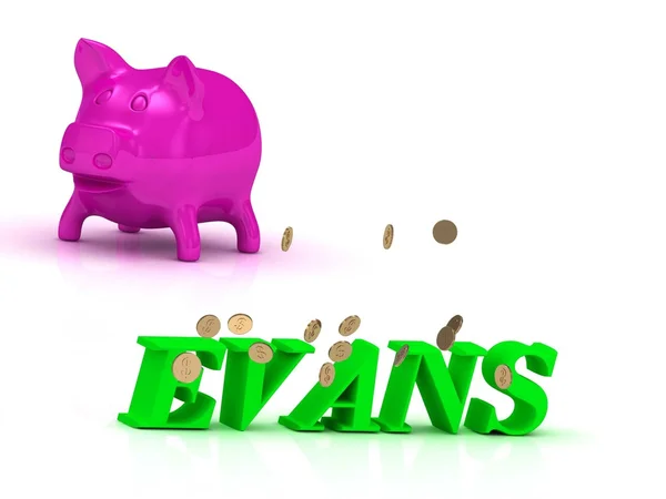 Evans helder groene letters en roos Piggy — Stockfoto