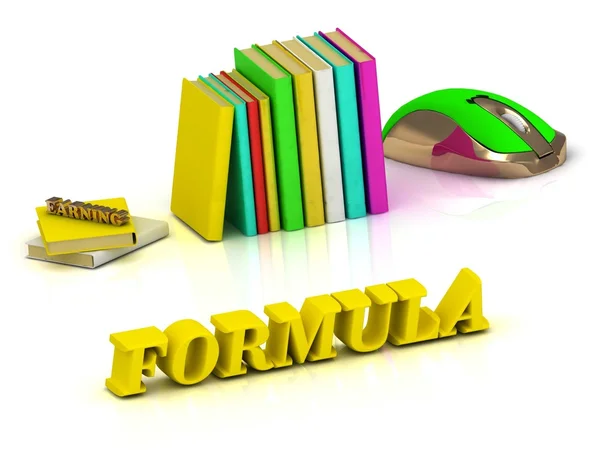 Formeln inskription ljusa volym brev och läroböcker — Stockfoto