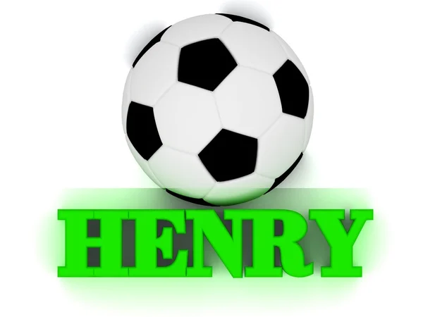 HENRY bright volume letter word, football big ball — Stock Photo, Image