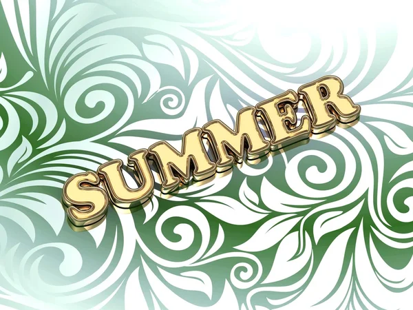 SUMMER letras de cor brilhante no ornamento verde agradável — Fotografia de Stock