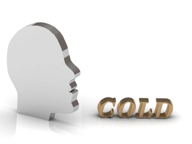 Soğuk parlak renkli harfler ve gümüş baş mind 