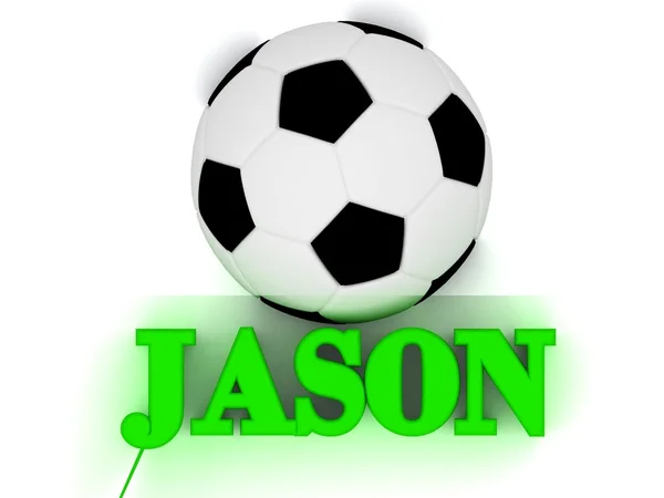 Jason világos kötet betűs szó, Labdarúgás nagy labda — Stock Fotó