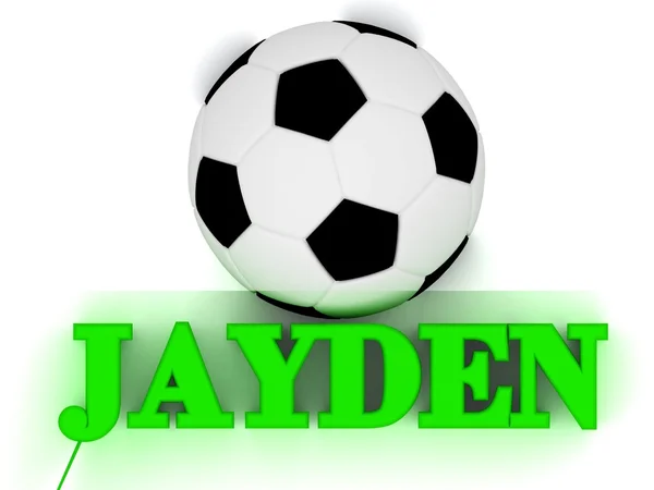 Jayden világos kötet betűs szó, Labdarúgás nagy labda — Stock Fotó
