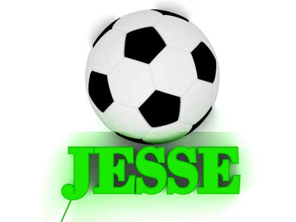 Jesse világos kötet betűs szó, Labdarúgás nagy labda — Stock Fotó