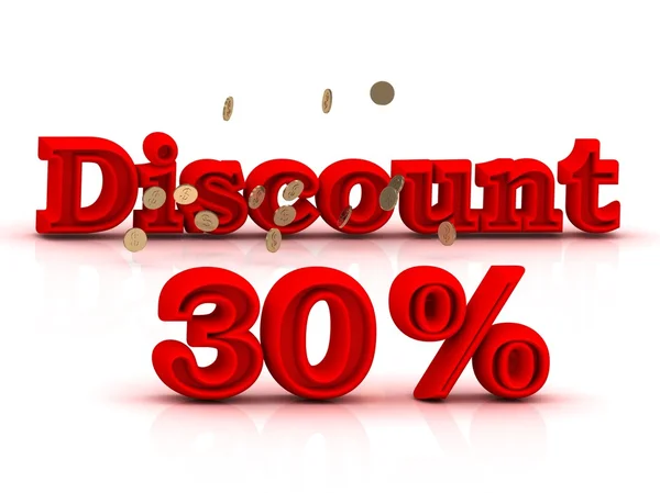 30  PERSENT DISCOUNT HOT PRICE Bright red keywords — Stock Photo, Image