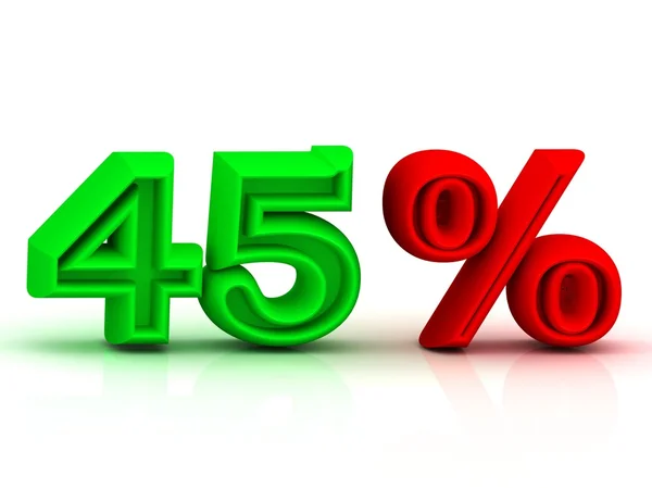 45 geharrewar business pictogram korting groen en rood — Stockfoto