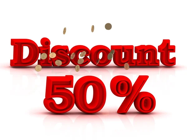 50  PERSENT DISCOUNT HOT PRICE Bright red keywords — Stock Photo, Image