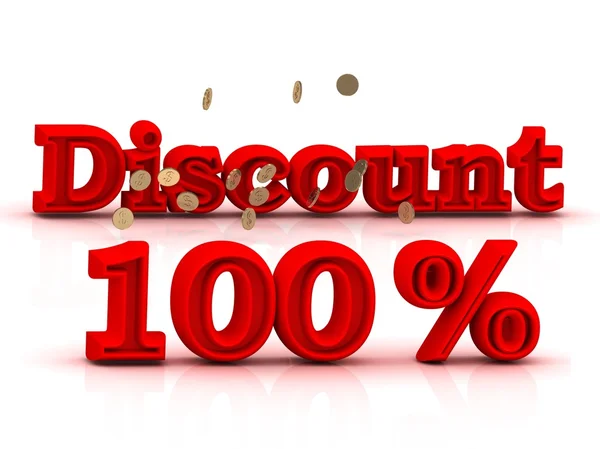 100  PERSENT DISCOUNT HOT PRICE Bright red keywords — Stock Photo, Image