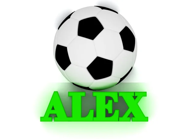 Alex 밝은 볼륨 글자, 축구 큰 공 — 스톡 사진