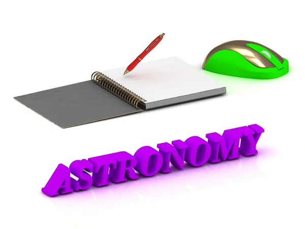 ASTRONOMY  inscription bright volume letter and textbooks — Stock Photo, Image