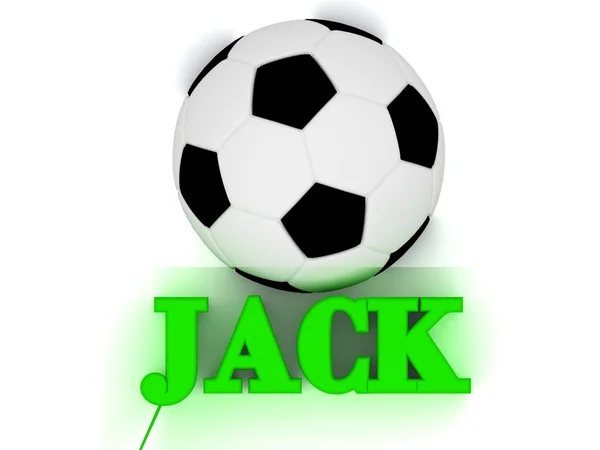 JACK brillante palabra letra volumen, balón grande de fútbol —  Fotos de Stock