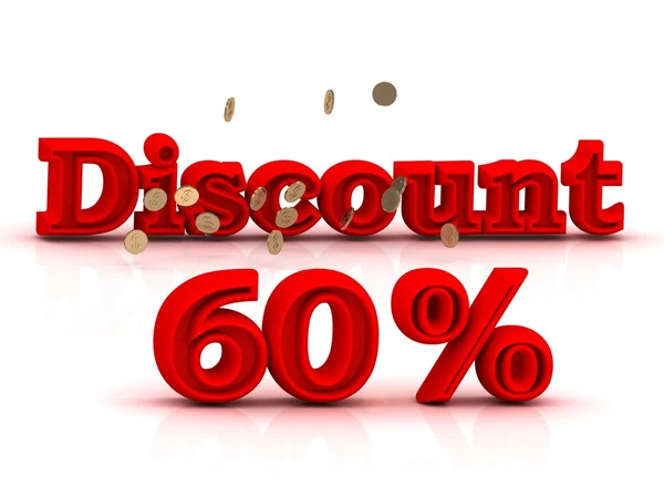 60  PERSENT DISCOUNT HOT PRICE Bright red keywords — Stock Photo, Image