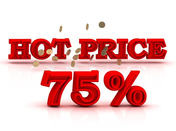 75% ホット価格ビジネス アイコンの赤キーワード — ストック写真