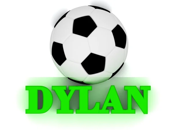 Dylan világos kötet betűs szó, Labdarúgás nagy labda — Stock Fotó